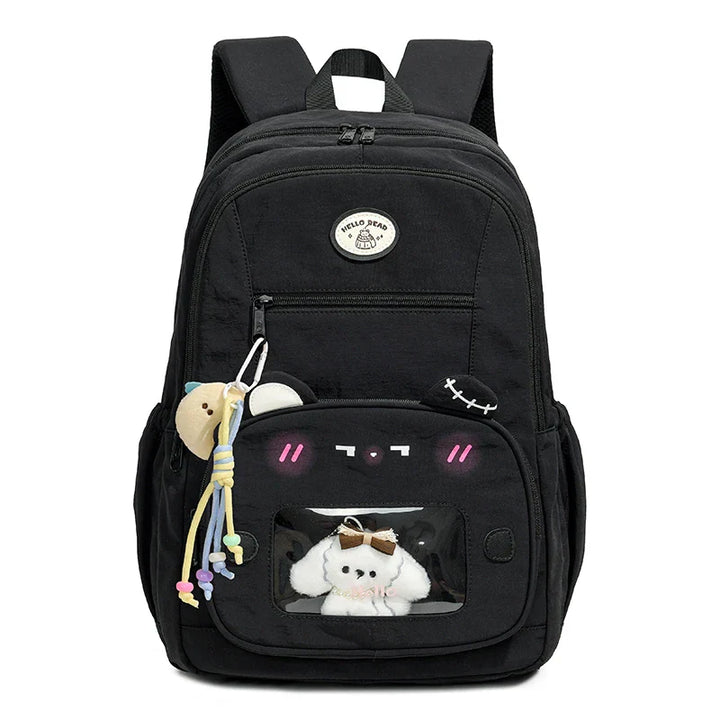 Unisex studentryggsäck med ergonomisk design, bekväm för dagligt bruk. Preppy, rymlig och funktionell.