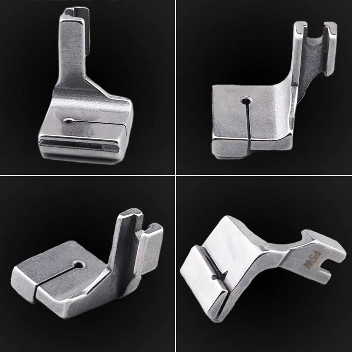 "Pressarfot för rörsymaskin, metallic finish, passar industrisymaskiner. Skapar professionella volanger enkelt och vackert."