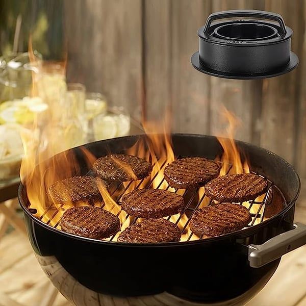 Smidig 3-i-1 burgerpress för hemgjorda hamburgare och BBQ