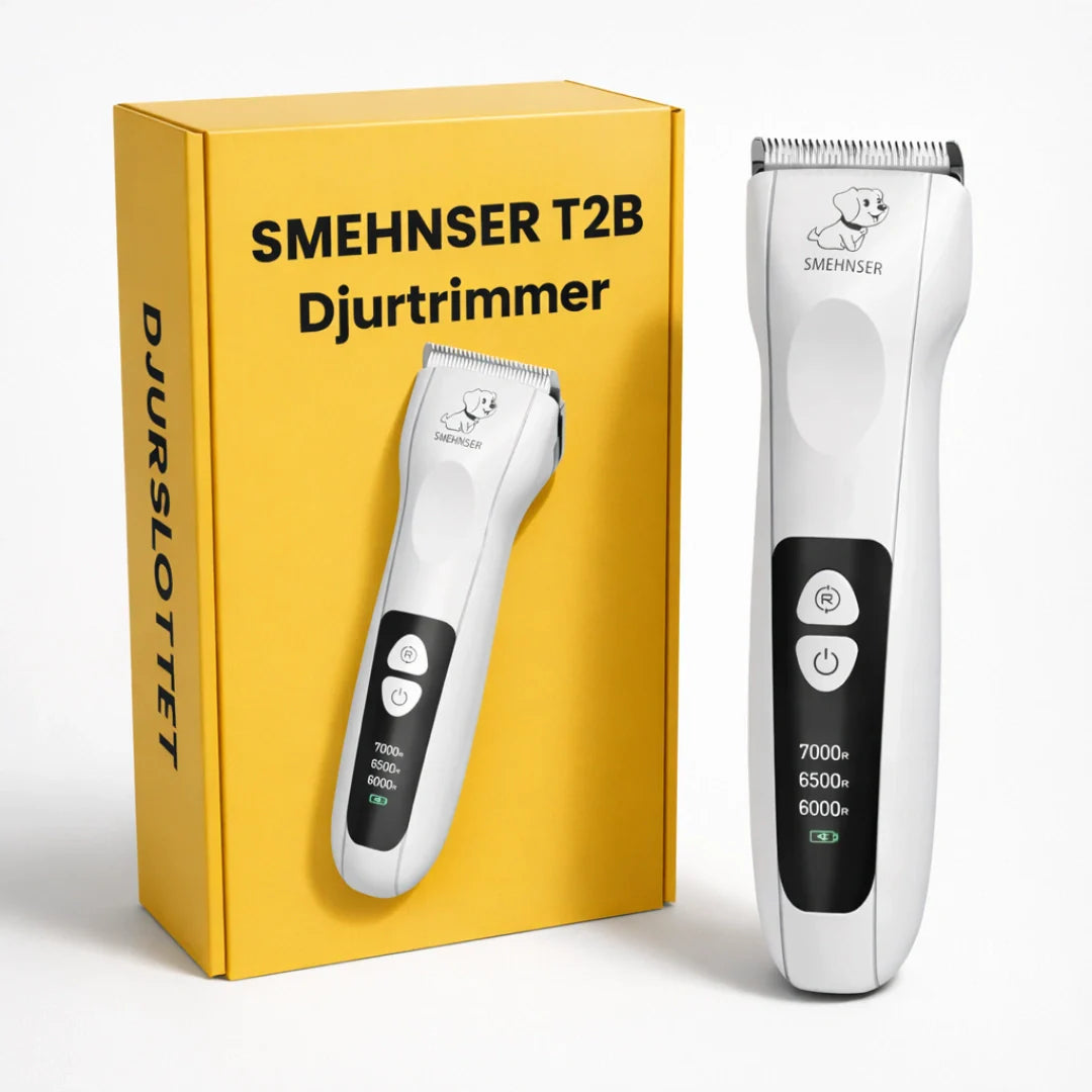 Professionell vit djurtrimmer för hund och katt. Tystgående pälsvård med sladdlös design.