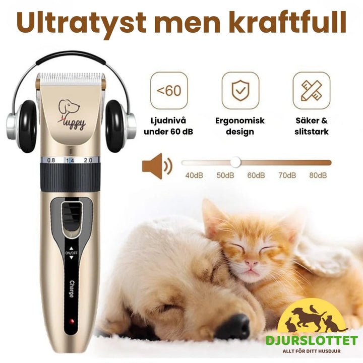 Allt-i-ett groomingkit för husdjur. 11 delar för komplett päls- & kloklippning på hundar och katter.