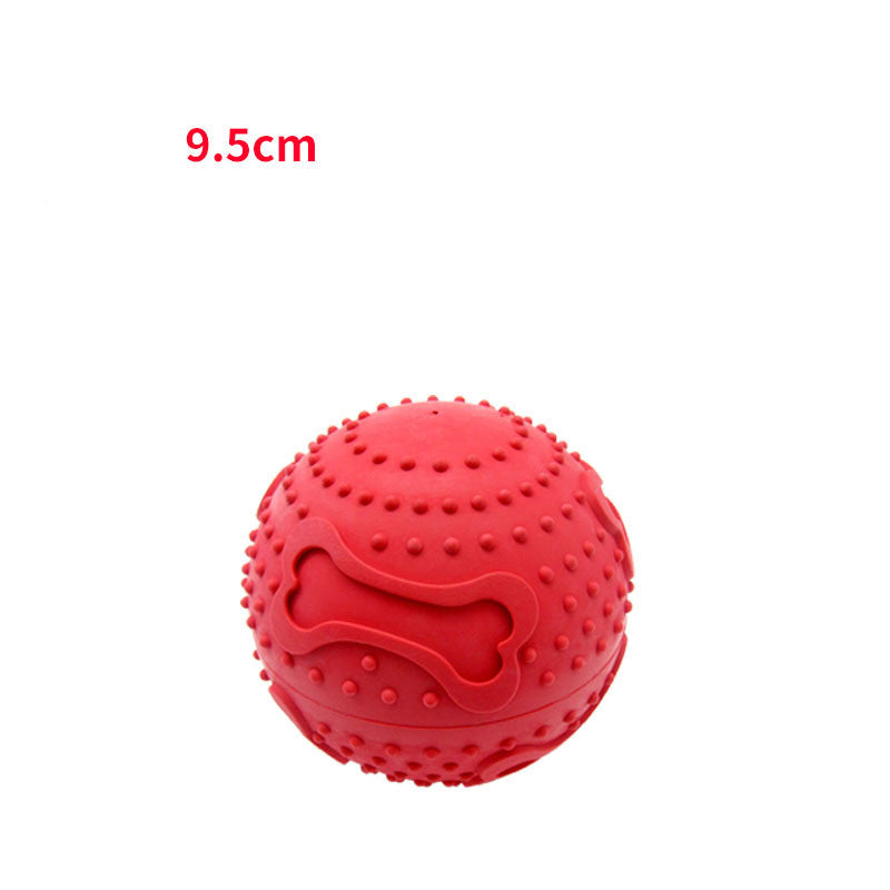 Rolig aktiveringsboll för hundar. Röd gummiboll som främjar långsam ätning & mental stimulans.