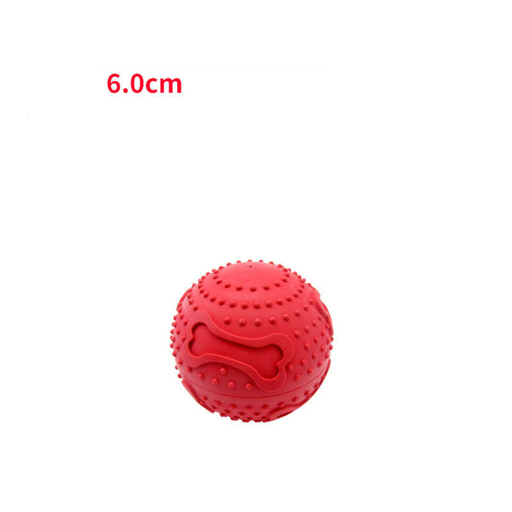 Röd aktiveringsboll i gummi, designad för hundens lek & mental stimulans med långsam matutdelning.