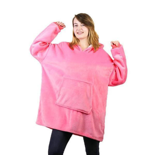 Myskläder för vintern: grå oversize hoodie i mjuk fleece
