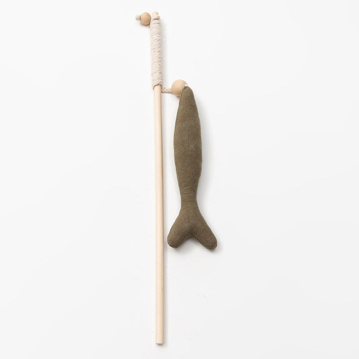 Kattfiskleksak av canvas, interaktiv design för stimulans och lek. Idealisk husdjursleksak.