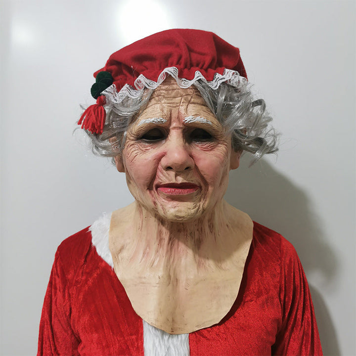 Realistisk Halloween-mask för vuxna, gammal man i latex med detaljrika ansiktsdrag och ansiktshår, perfekt för maskerader.