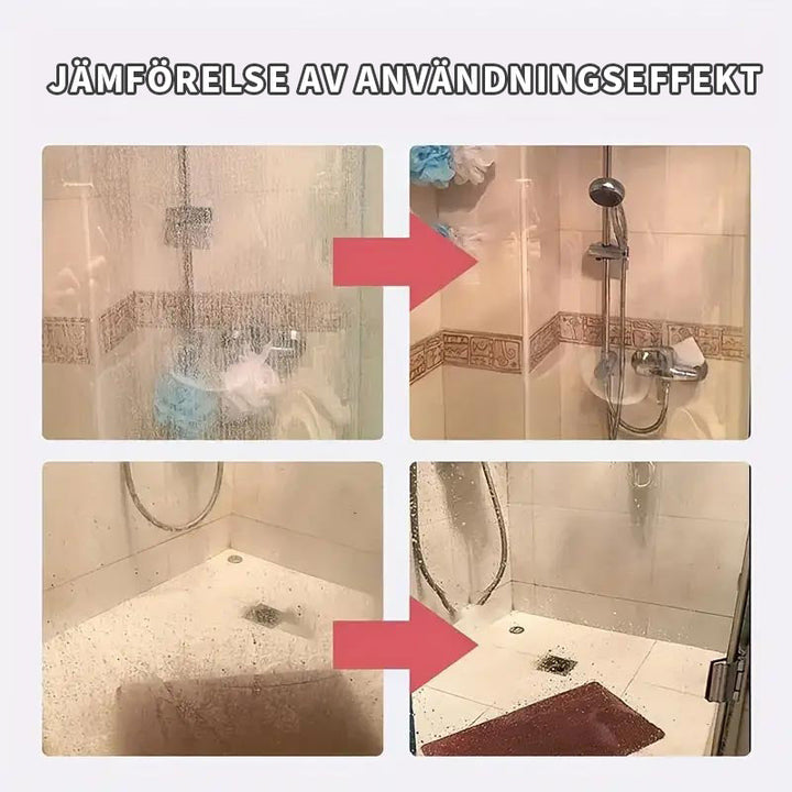 Rengöringsmedel för glas och metallflaskor, grön etikett, miljövänligt, unisex, effektivt mot vattenfläckar och kalk.