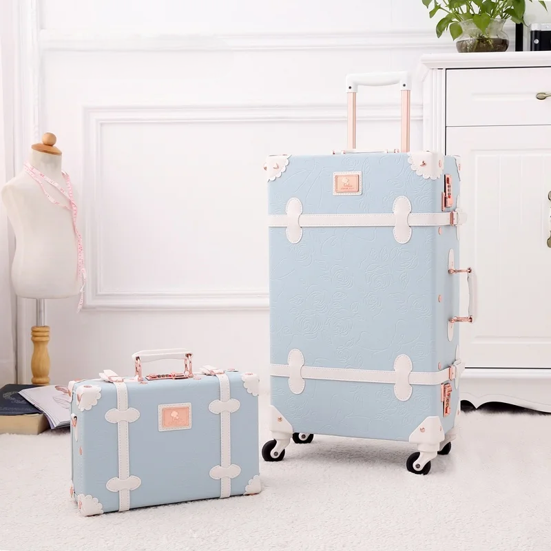 Retro hårdkantsväska set, två delar. Vintage bagage för stilfull weekendresa eller långresa.