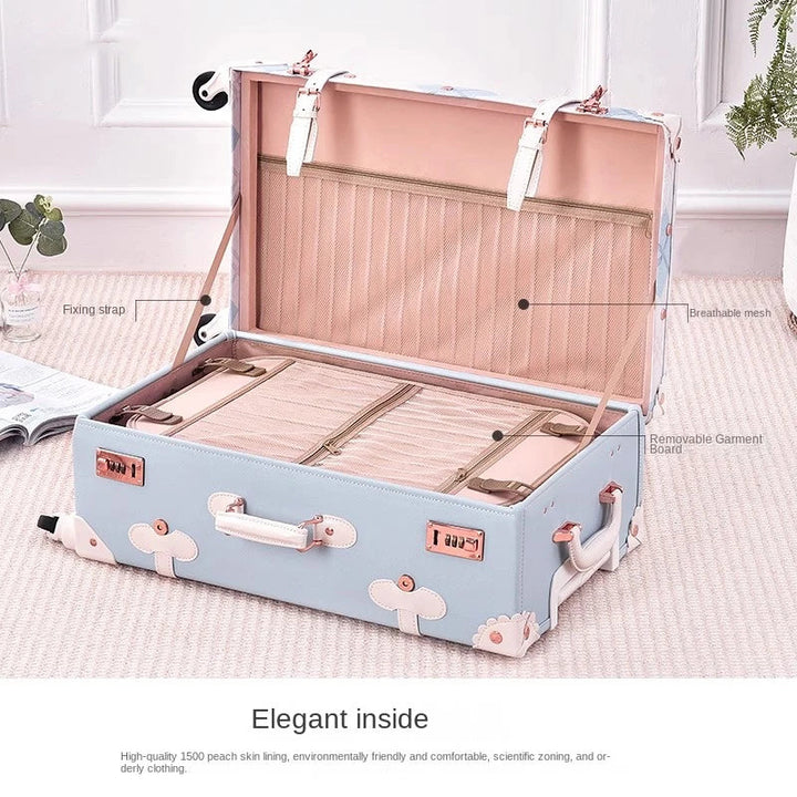 Snyggt retro resväskset med hård kant. Vintage bagage för en klassisk reseupplevelse.