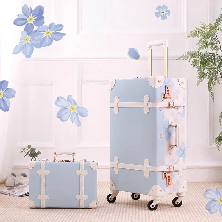 Retro hårdkantsväska set i två delar. Vintage bagage för den modemedvetne resenären.