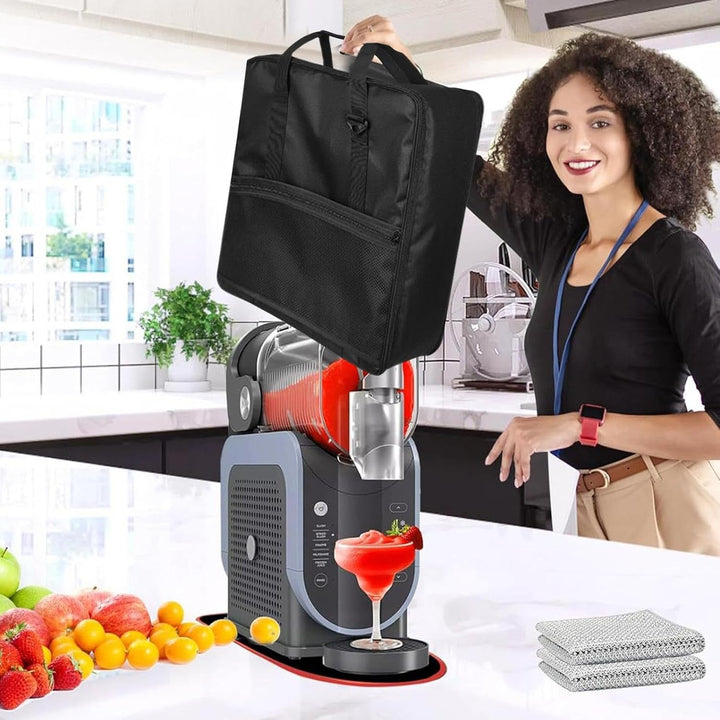 Robust förvaringsväska för maskin för frysta drycker. Skyddar din utrustning under transport, perfekt för resor.