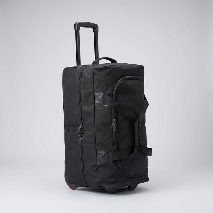 Kraftig canvas resväska med robusta hjul. Utmärkt för äventyrare som behöver slitstarkt bagage.