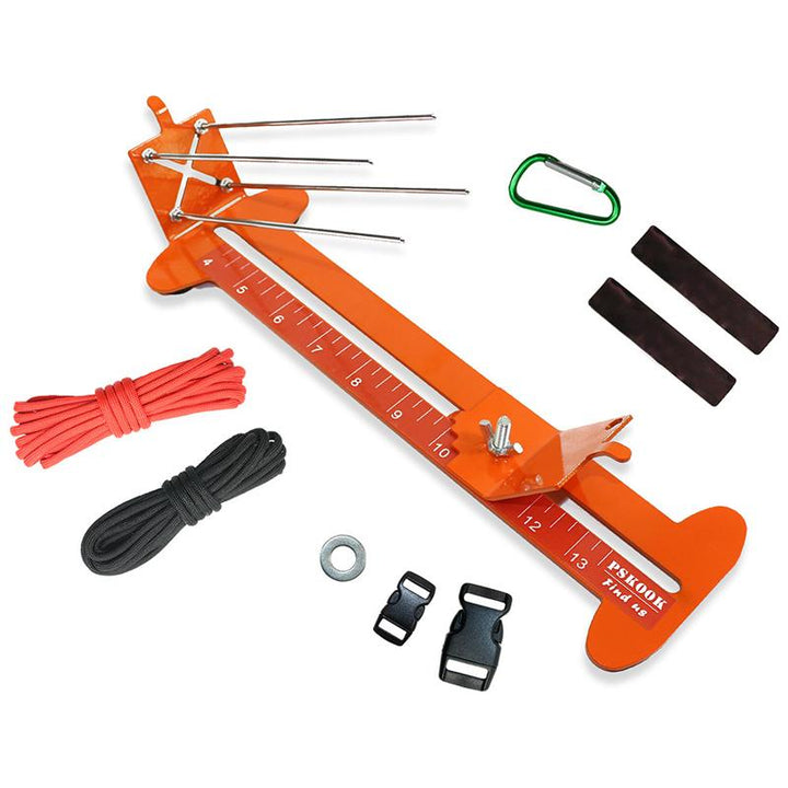 "Robust verktygssats för att skapa armband, inkluderar flera färgalternativ i gröna och orange toner för DIY-entusiaster."