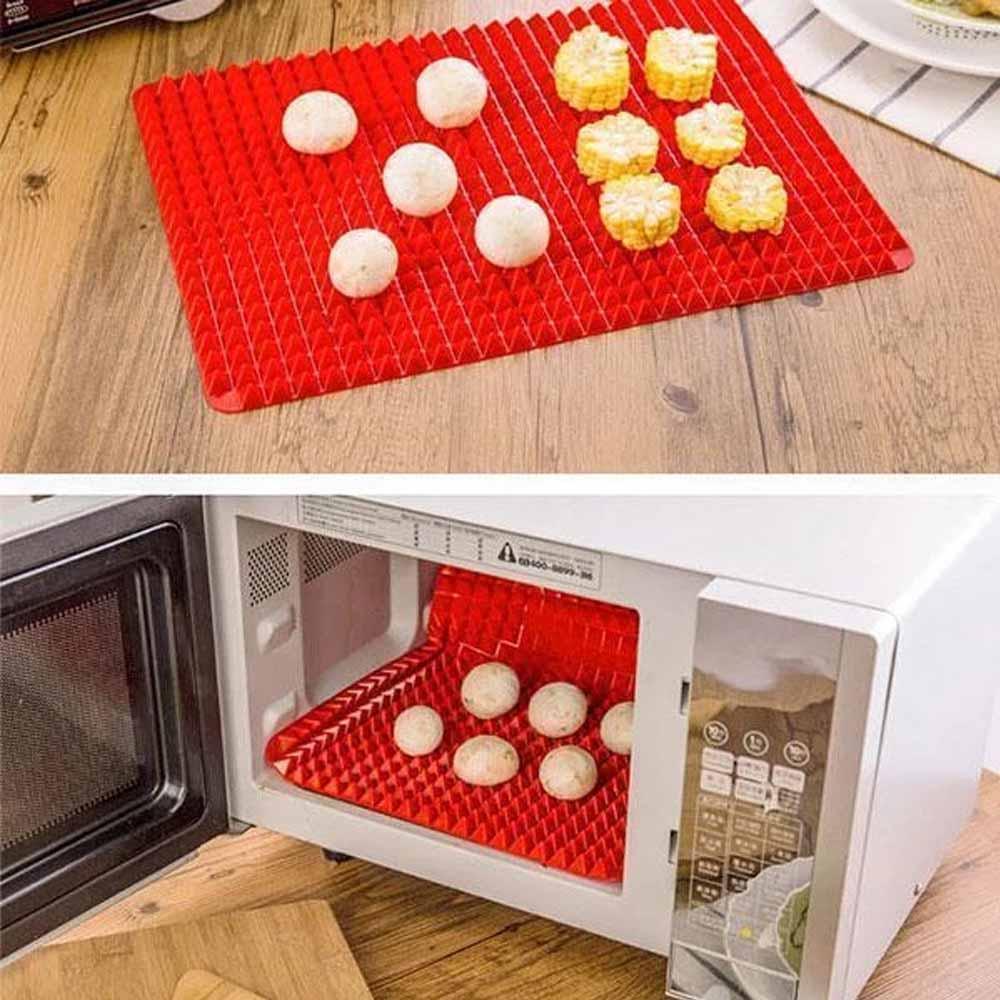 Röd silikonform för stekpanna, värmebeständig och elegant design för kök och bakning, enkel rengöring och hållbar.