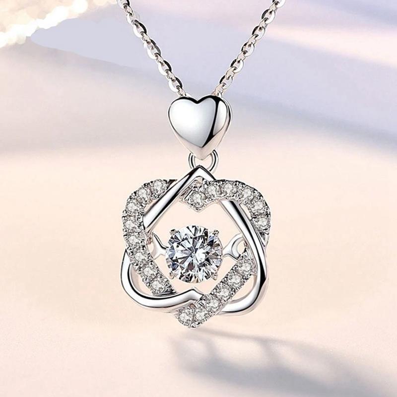"Romantiskt ros halsband i hjärtform med röd ros, perfekt för Alla Hjärtans Dag gåva, elegant smyckesset, kvinnors accessoar"