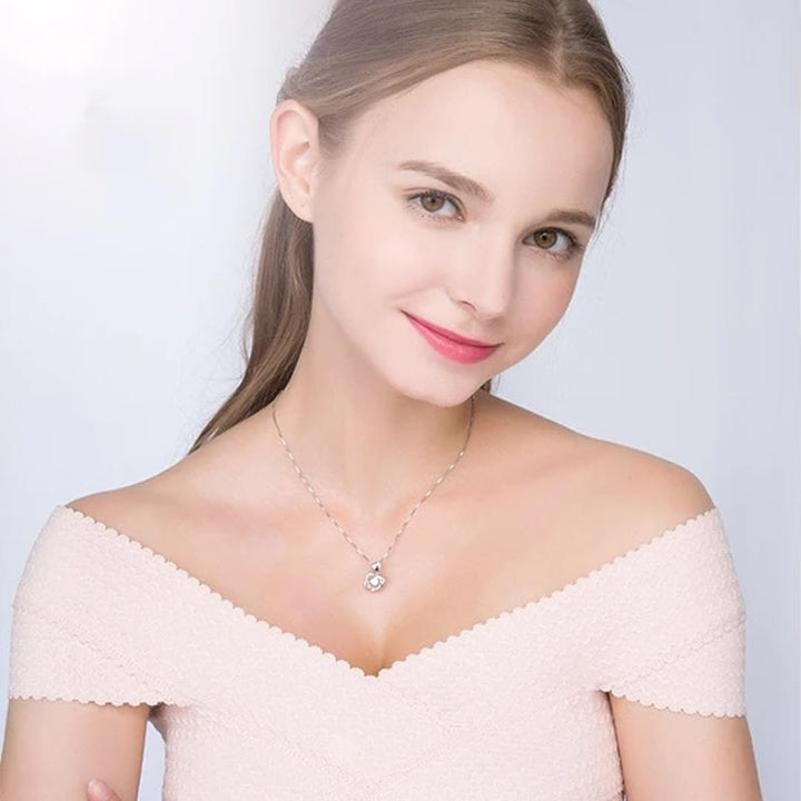 "Romantiskt ros halsband i hjärtform med röd ros, perfekt för Alla Hjärtans Dag gåva, elegant smyckesset, kvinnors accessoar"