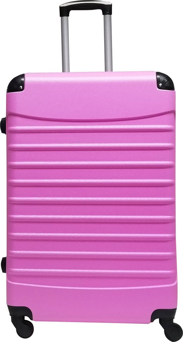 Praktiskt rosa 2-delat resväskset. Slitstarka hardshell rullväskor för semester, weekend & affärsresa.