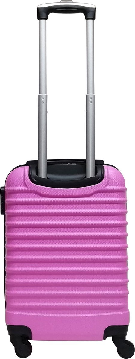 Mångsidigt 2-delat resväskset för alla årstider, rosa hardshell väskor för kort och lång resa.