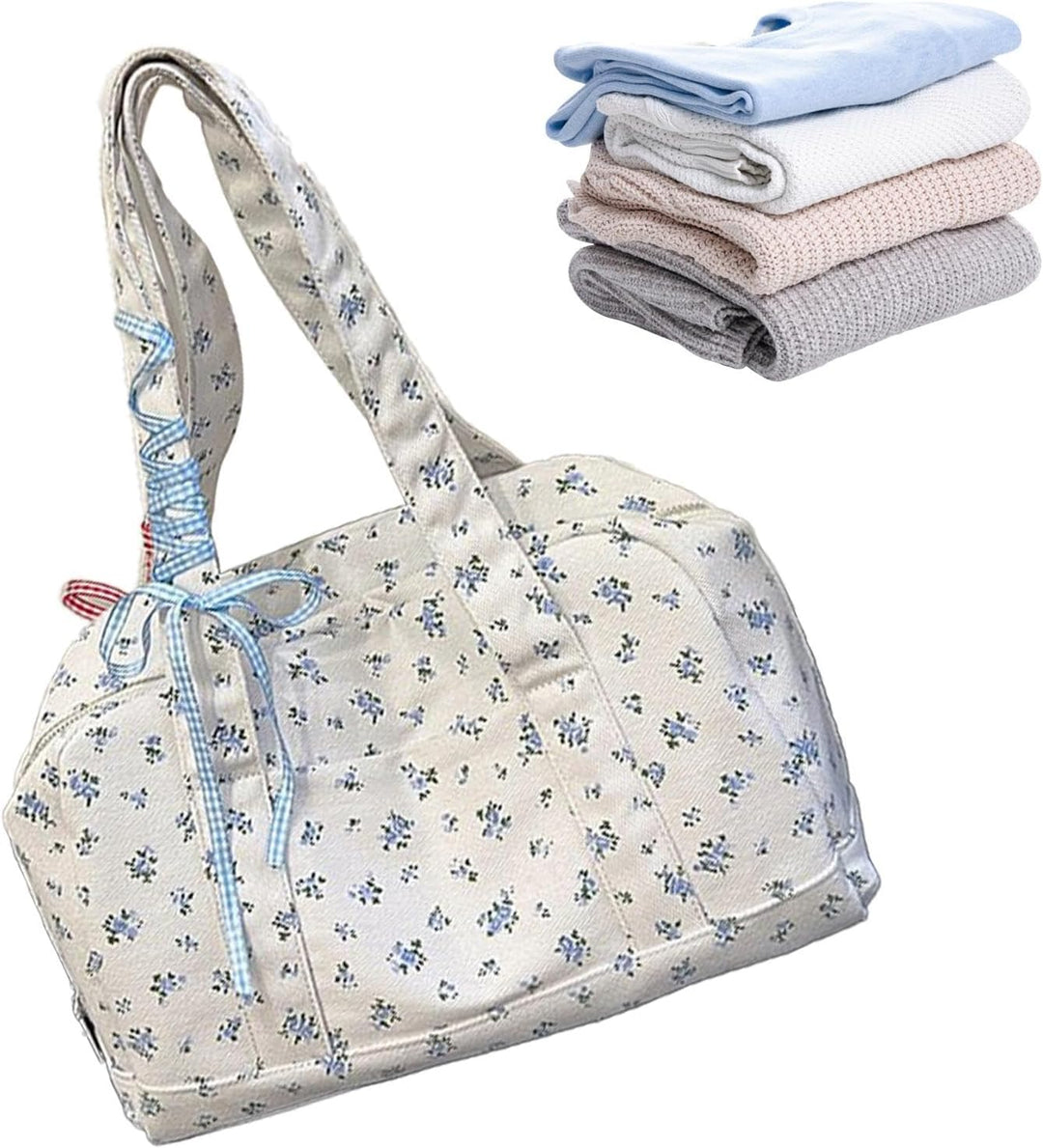 Elegant rosa dam duffelväska i canvas. En rymlig weekendbag med rosettdetalj, perfekt för stilfulla resor.