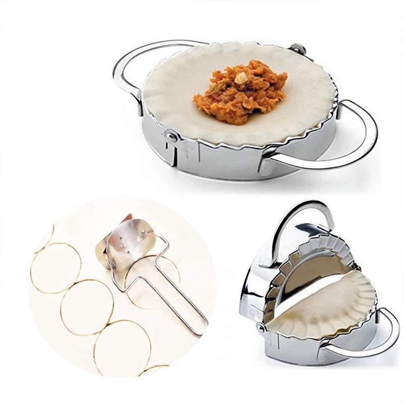 Dumplingmaskin och skalare i rostfritt stål med spegelpolerad yta för enkel och hygienisk användning i hemmakök.