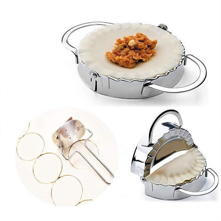 Dumplingmaskin och skalare i rostfritt stål med spegelpolerad yta för enkel och hygienisk användning i hemmakök.