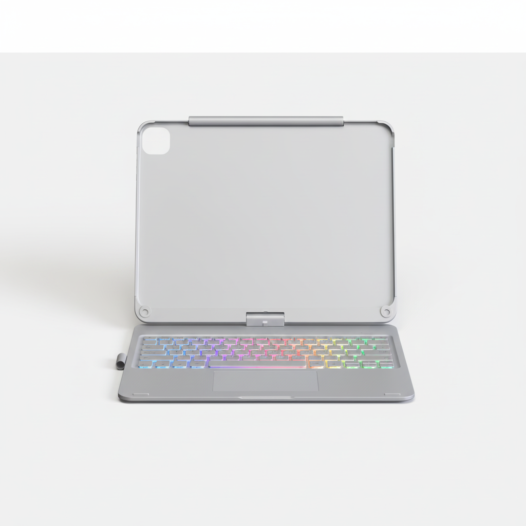 iPad-tillbehör: Roterande FlexiCover-fodral med bakgrundsbelyst Bluetooth-tangentbord. Förbättrar din surfplattaupplevelse.