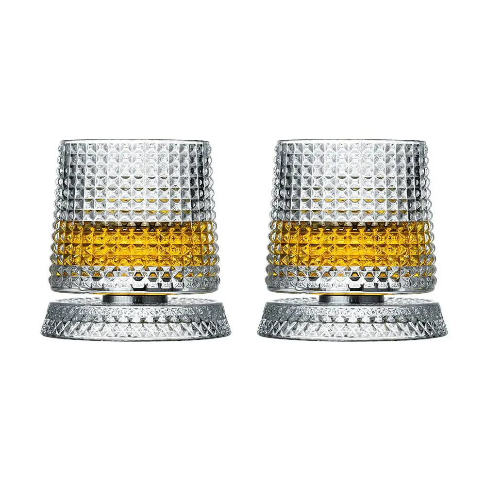 Mångsidiga roterande kristallglas, 2-pack. Ideal för whisky, cocktails och andra stilfulla drinkar.
