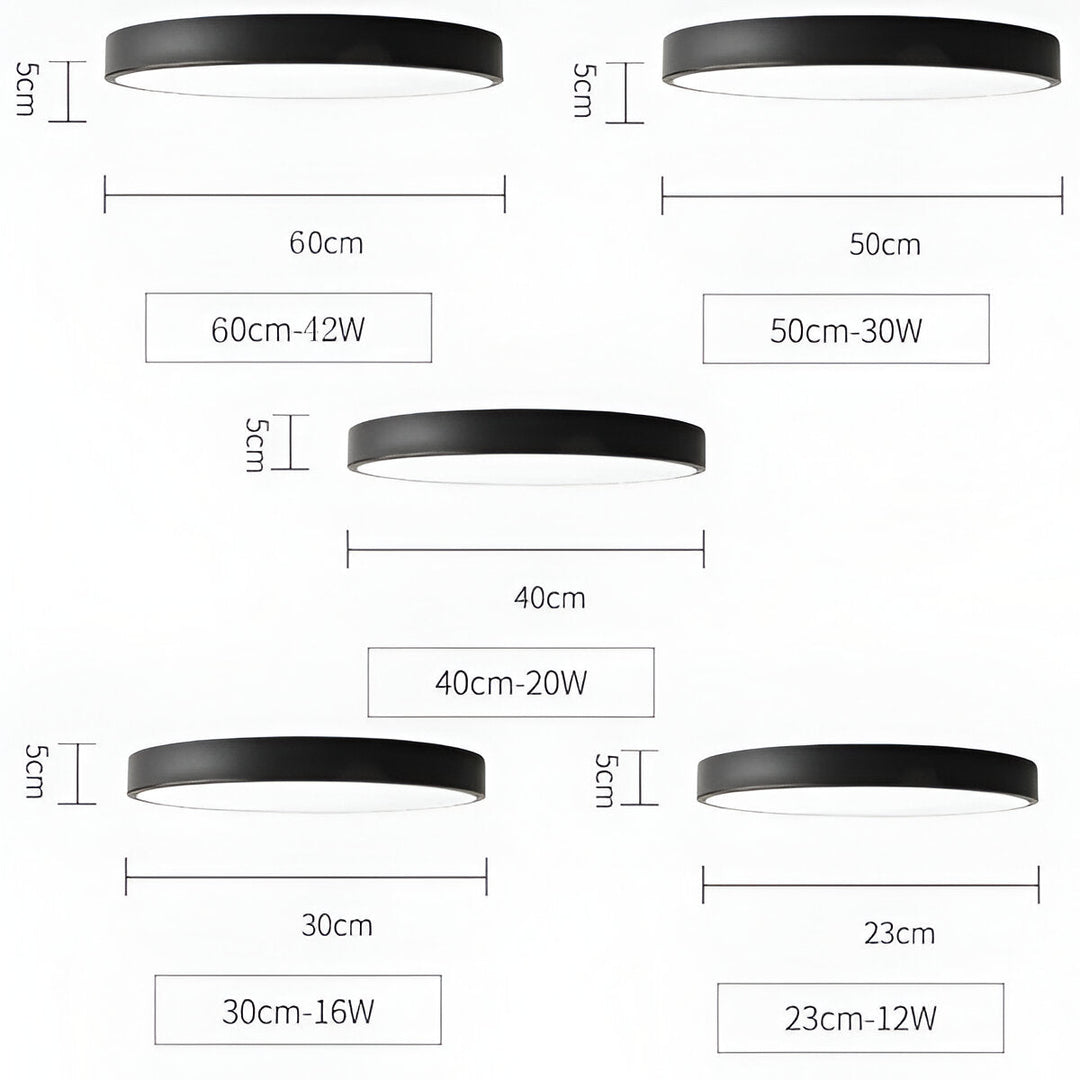 Högkvalitativ rund LED-lampa, elegant och robust taklampa med modern finish.