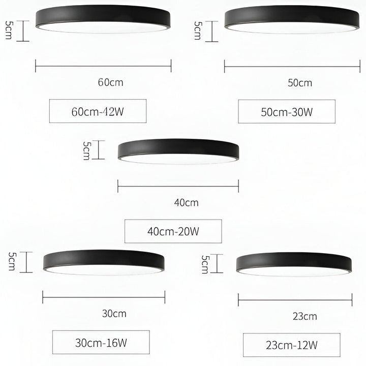 Högkvalitativ rund LED-lampa, elegant och robust taklampa med modern finish.