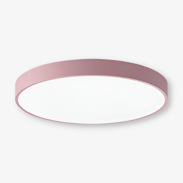 Energieffektiv modern LED taklampa, rund och tunn. Perfekt för minimalistisk heminredning.