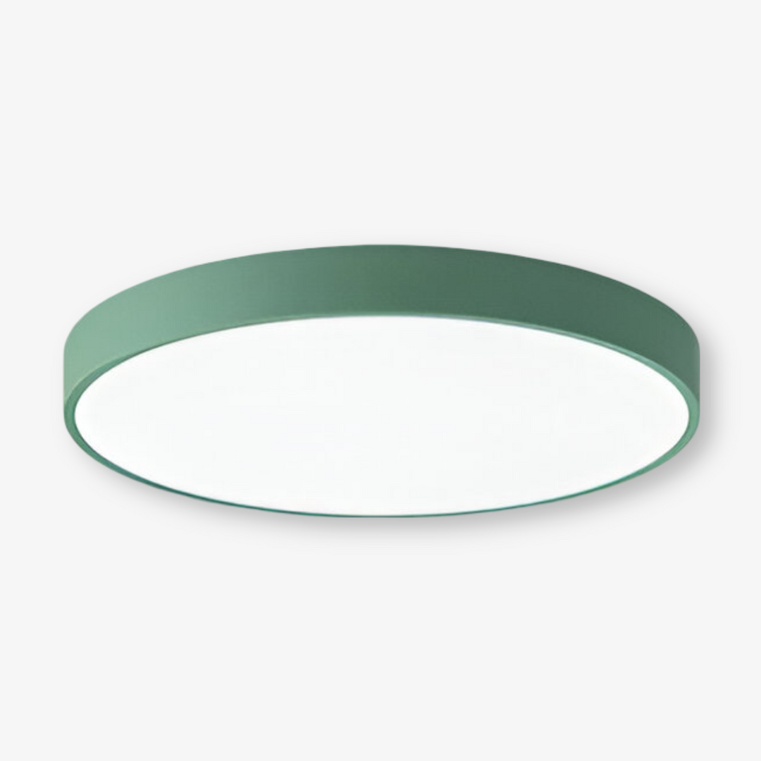 Ren och enkel rund LED taklampa. Tunn, modern design för stilren takbelysning.