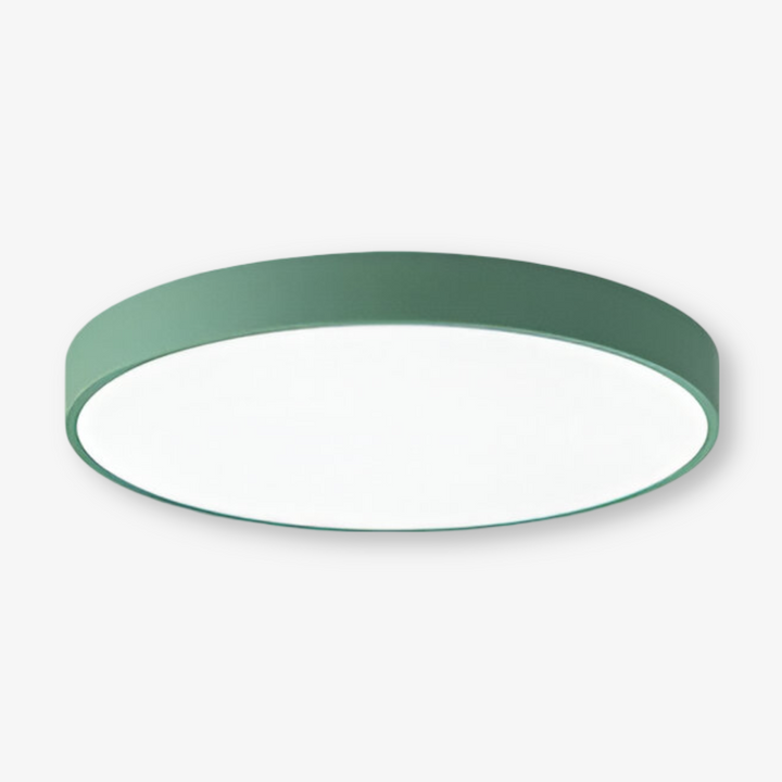 Ren och enkel rund LED taklampa. Tunn, modern design för stilren takbelysning.