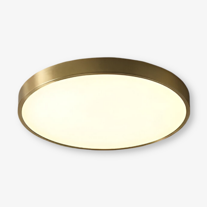 Arkitektonisk rund LED taklampa, tunn och modern, en minimalistisk belysningsarmatur.