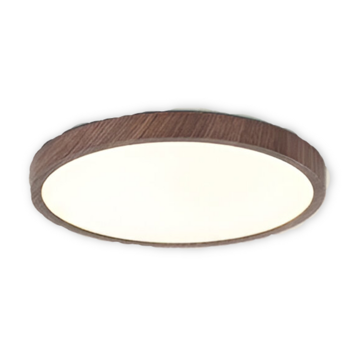 Modern rund taklampa med justerbar ljusfärg. Stilren takbelysning valnötsfinish, perfekt för alla rum.