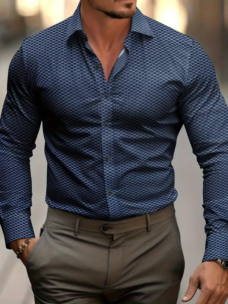 Mångsidig rutig herrskjorta Andrew. Perfekt för business casual, smart casual, vardag och fest.