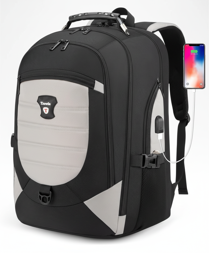 Svart, vattentålig laptopryggsäck för pendling och resor. Robust konstruktion och bekväm att bära, även fullpackad.