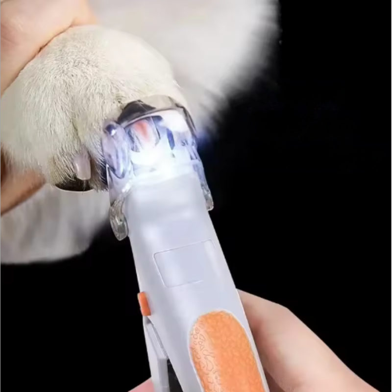Husdjursvård: LED-kloklippare med förstoringsglas. Passar katt, hund, kanin för säker nagelklippning.
