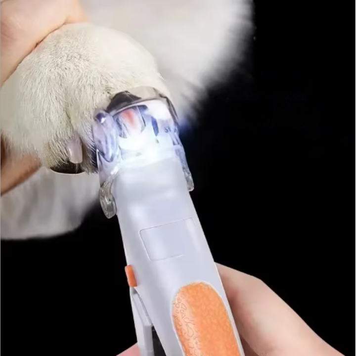 Husdjursvård: LED-kloklippare med förstoringsglas. Passar katt, hund, kanin för säker nagelklippning.