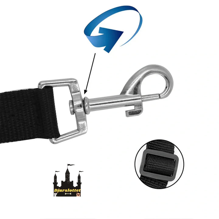 Flexibelt säkerhetsbälte för djur, anpassningsbart för hundar och katter i alla storlekar.