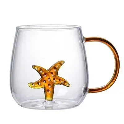Söt djurmugg i borosilikatglas för kalla drycker. En lekfull och unik present, även som kaffemugg.