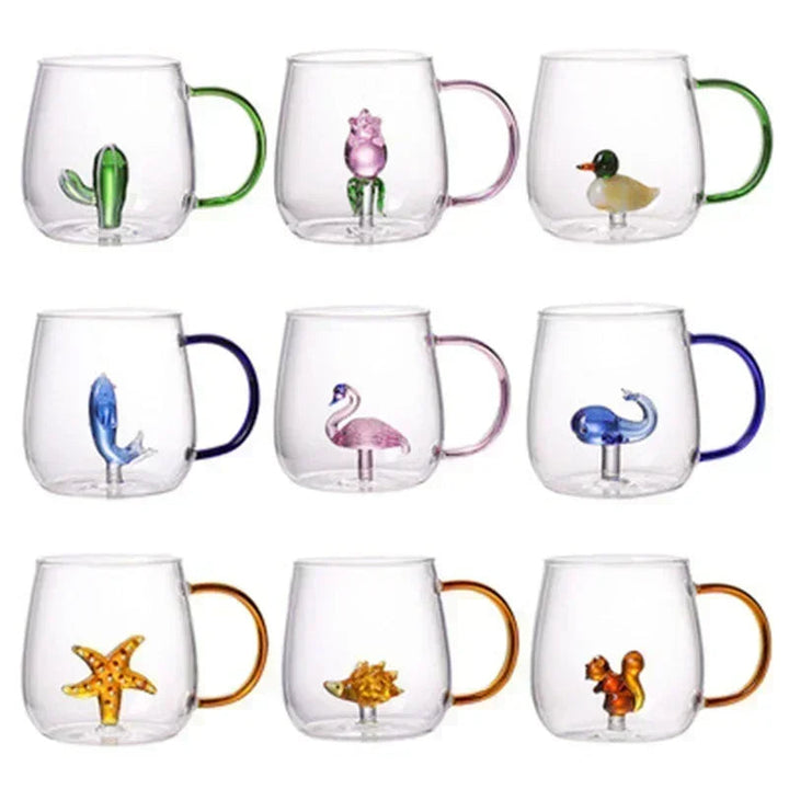 Borosilikatglas djurmugg, söt & unik. Perfekt som kaffemugg för kall dryck eller som lekfull present.