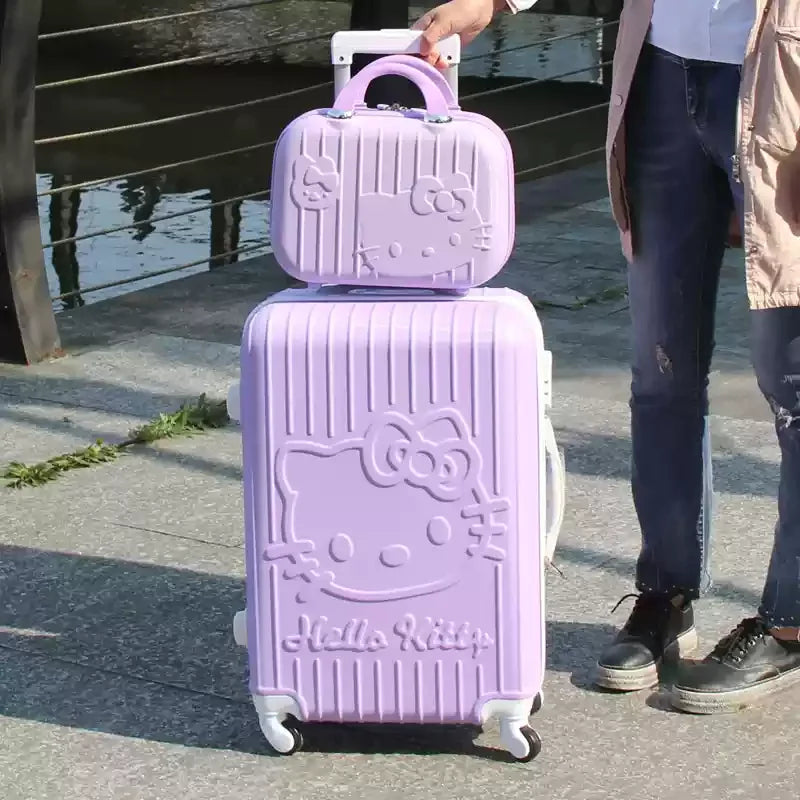 Unik kabinväska med kattmotiv, designad för bekväma och stilfulla resor. Lättviktigt bagage.