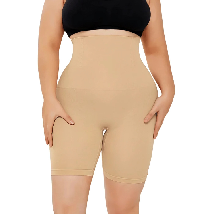 Dam shapingshorts med hög midja i beige färg framifrån