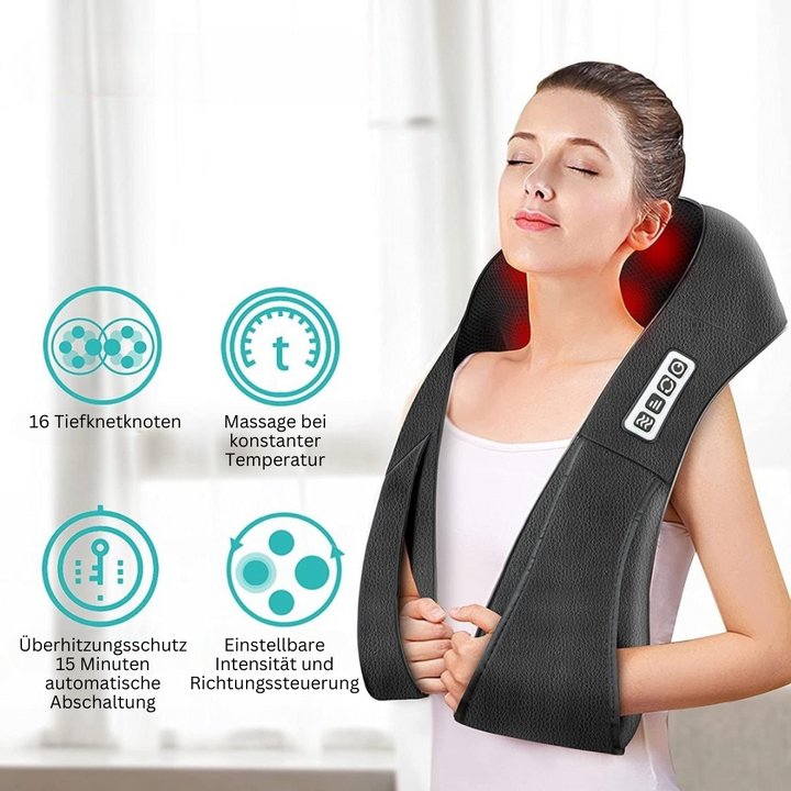Mångsidig massagekudde för avkoppling. Shiatsu- och värmemassage för hela kroppen. Wellness.