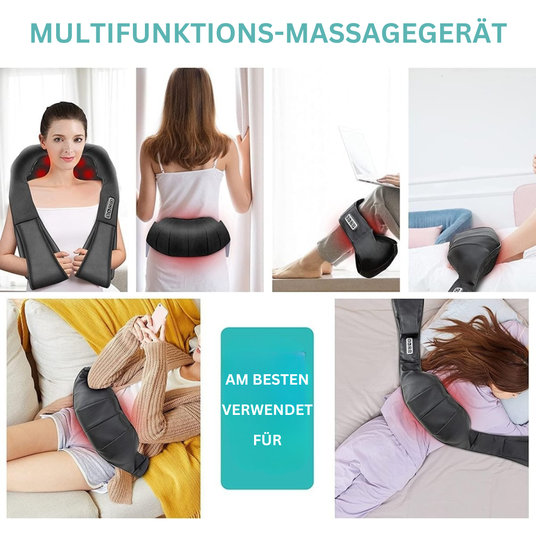 Lyxig massagekudde med shiatsu & infraröd värme. Perfekt för avslappnande rygg- och nackmassage.
