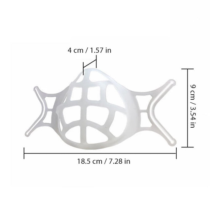 Silikonmaskhållare med 3D-design, mjuk silikon, ökat andningsutrymme, återanvändbar, bekväm för daglig användning.
