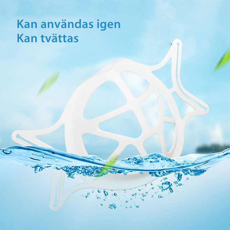 Silikonmaskhållare med 3D-design, mjuk silikon, ökat andningsutrymme, återanvändbar, bekväm för daglig användning.