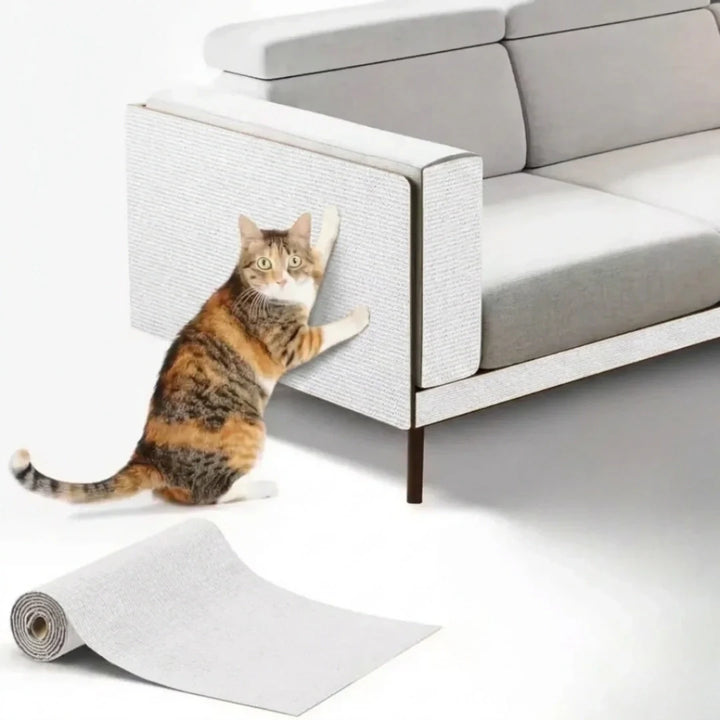 Kattprodukter: Självhäftande klösmatta för vägg & möbler. Robust klösskydd för din katt.
