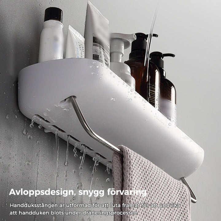 "Självhäftande förvaringslåda i svart och grå, modern design, enkel installation, perfekt för kök och badrum."