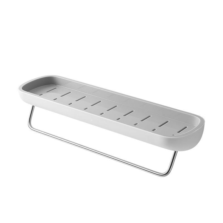 "Självhäftande förvaringslåda i svart och grå, modern design, enkel installation, perfekt för kök och badrum."